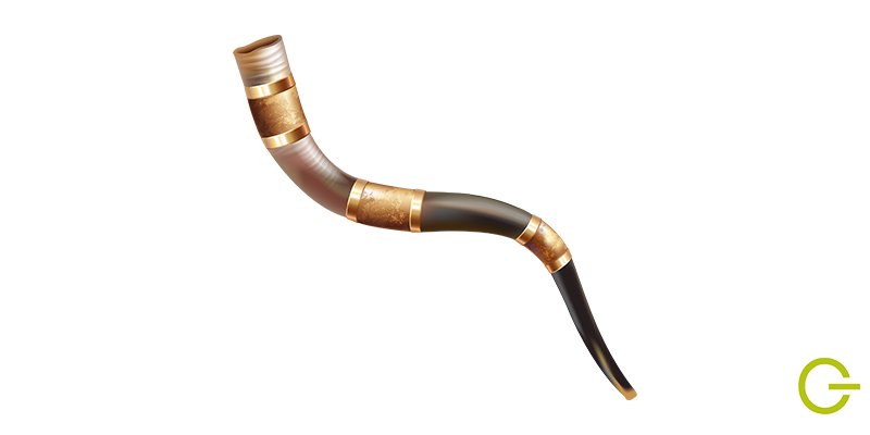 Illustration du shofar instrument de musique