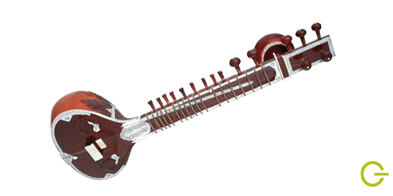 Illustration du sitar instrument de musique