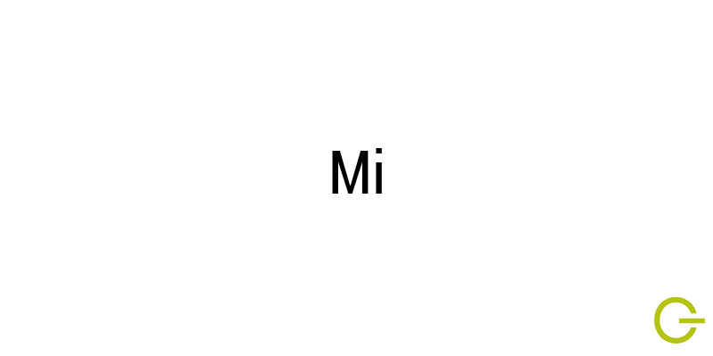 Illustration texte "mi" note de musique