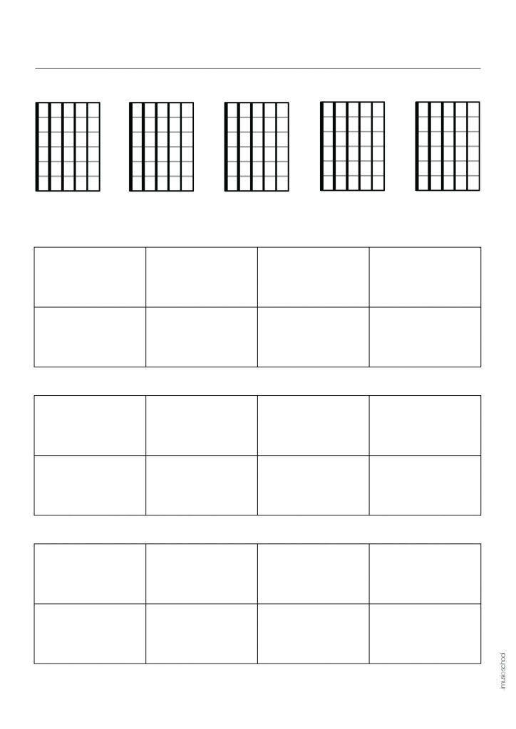 Cahier de musique pour Guitare  Accords vierges, TABLATURES