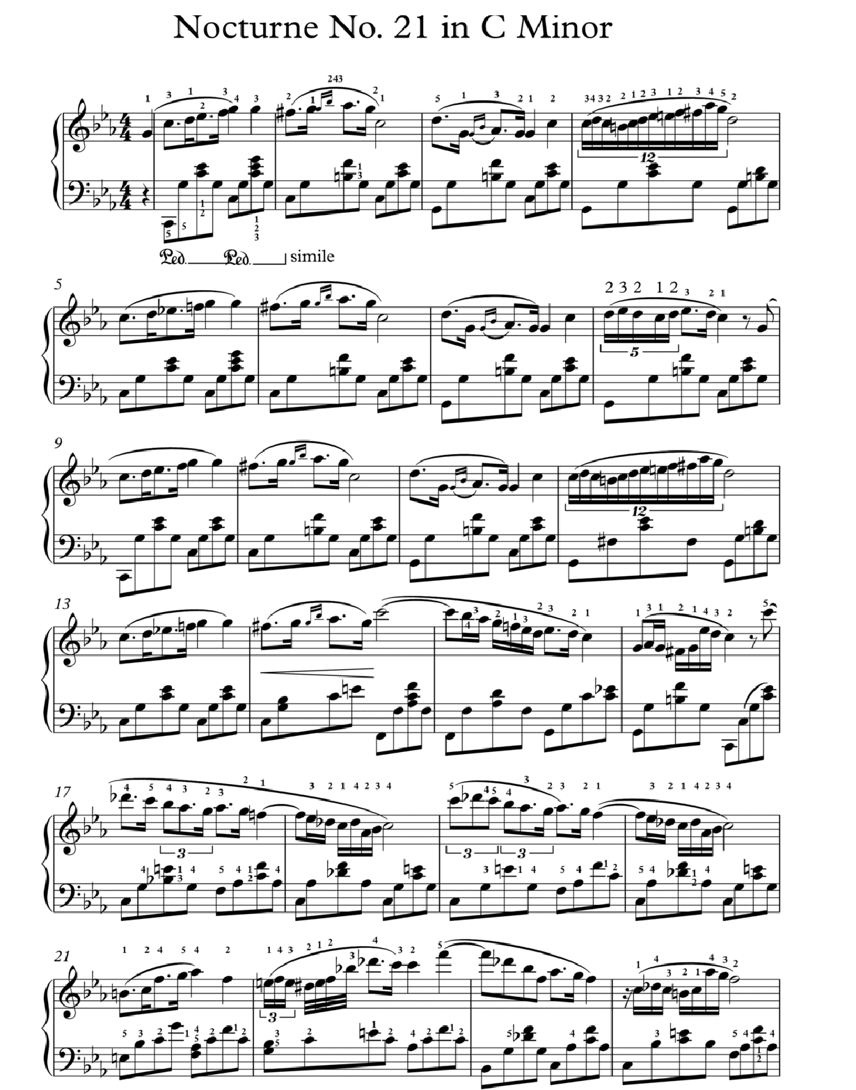 Nocturne N°21 (Chopin) - Partition de piano à télécharger