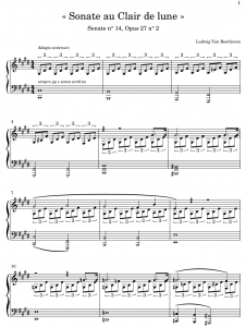 sonate au clair de lune beethoven partition piano