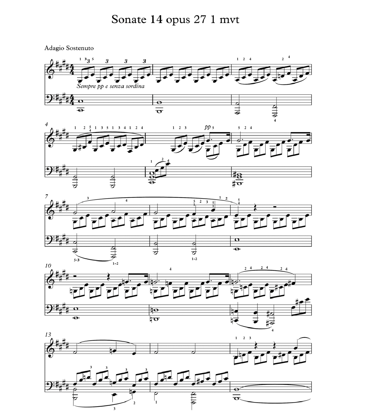 Sonate Au Clair De Lune Partition De Piano A Telecharger