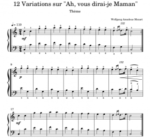 Partition piano sheet music / Marche Turque, Mozart (easy