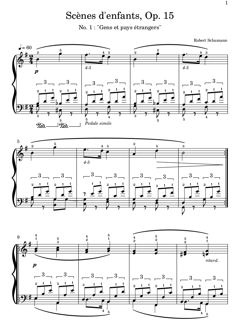 scènes d'enfants op 15 no 1 schumann partition piano