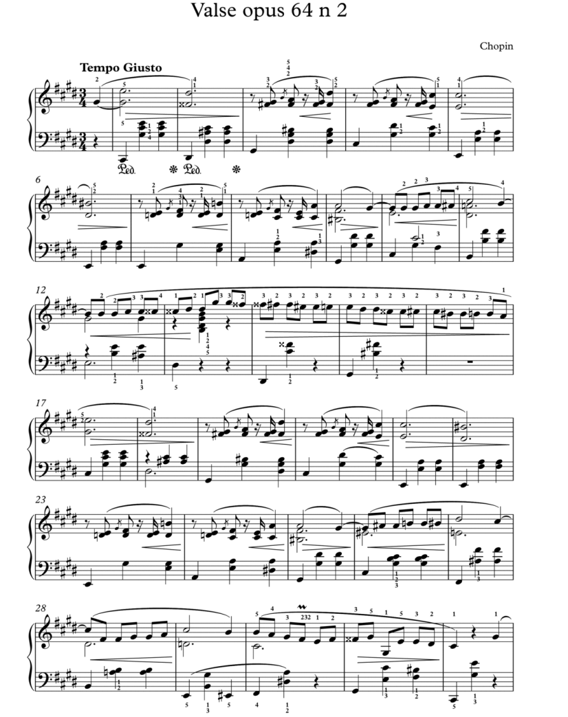 Valses de Chopin Partition 