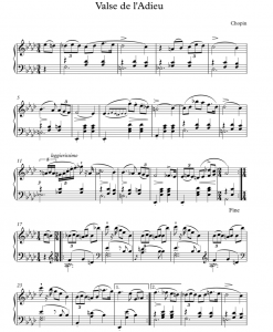 Valse de l'adieu Op 69 No 1 Chopin partition piano