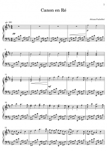 Canon de Pachelbel Partition Piano