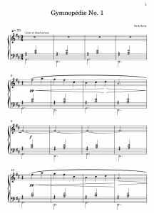 Gymnopédie No 1 Partition Piano