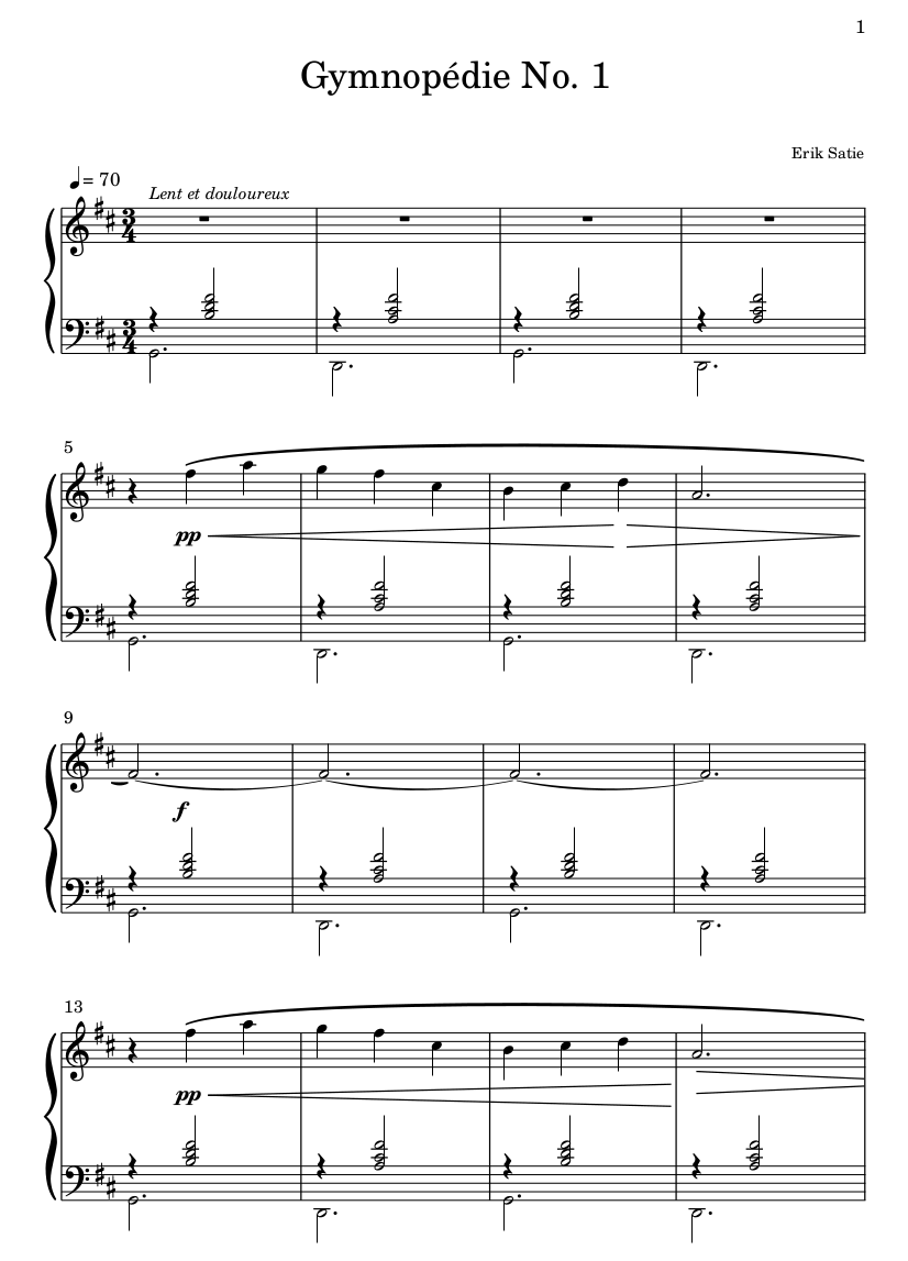 Gymnopédie No 1 - Partition Piano