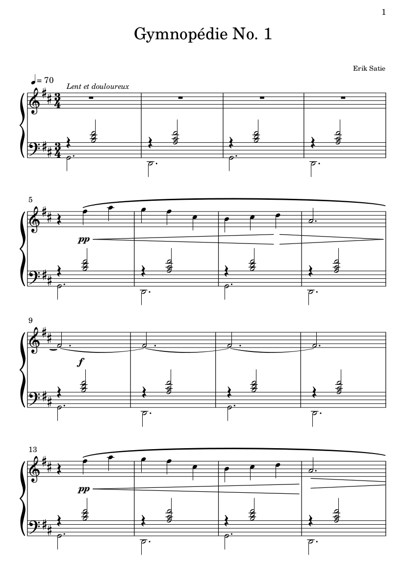 Tablature Gnossienne n°3 de Erik Satie (Guitar Pro) - Guitare seule