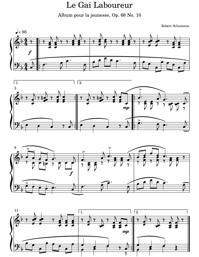 Le Gai Laboureur - Partition de Piano à télécharger