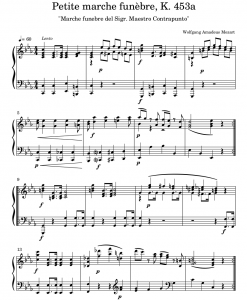 Petite marche funèbre Mozart Partition