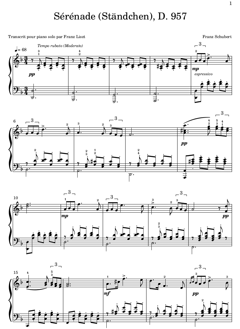 Serenade Schubert Partition Piano