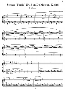 Sonate Facile Mozart Partition