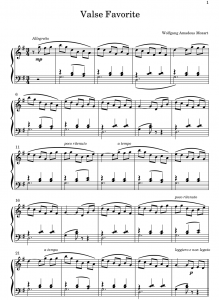 Valse Favorite Mozart Partition