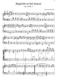 Bagatelle Beethoven Op 119 No 1 Partition