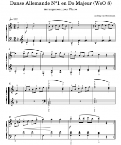 Danse Allemande N°1 (WoO 8) Beethoven Partition
