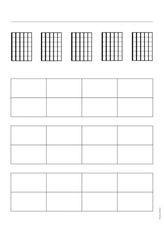 Cuadrículas de acordes + diagramas en blanco